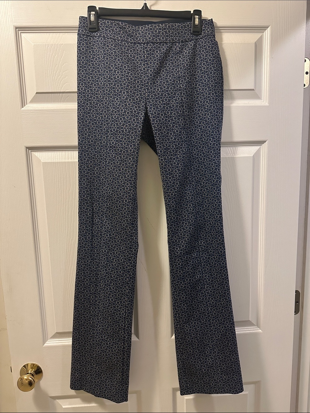 Women’s Etcetera Navy Geometric Pattern Stretch Dress Pants - Size 2